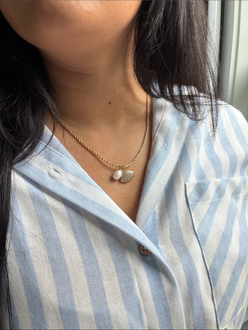 Gold Shell Pendant Necklace
